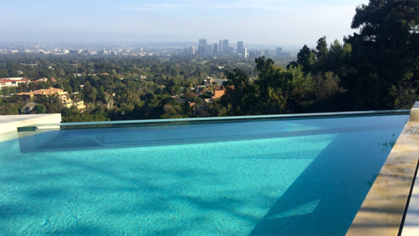 infinity swimming pool windows panels