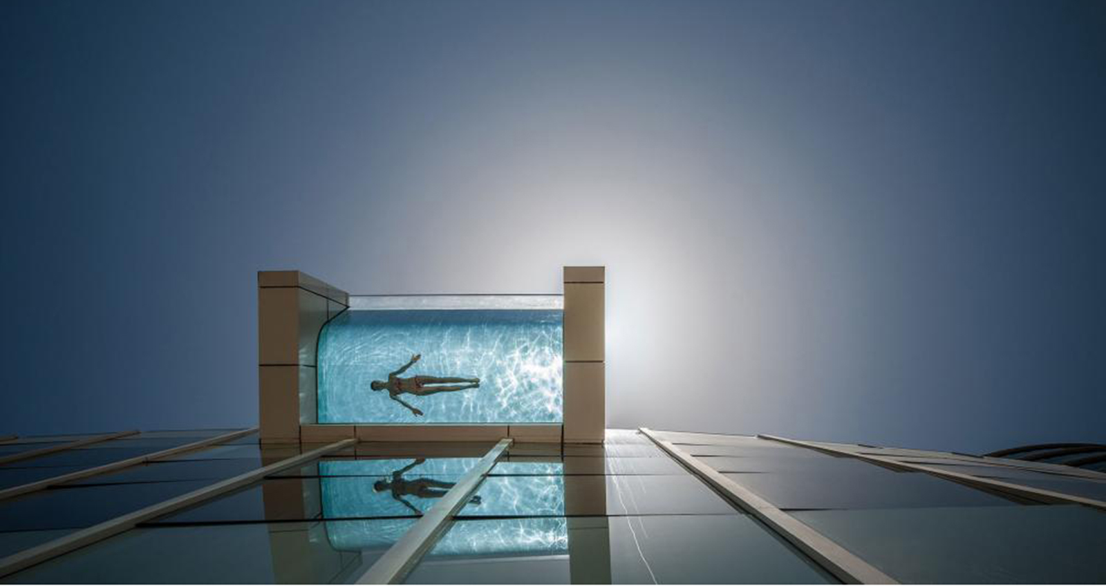 swimming pool window extending building