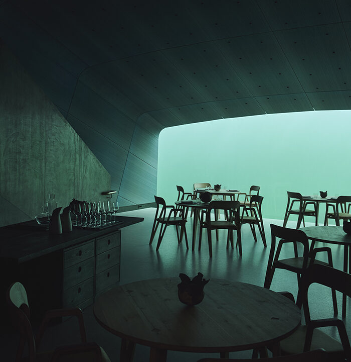 underwater window restaurant Norway
